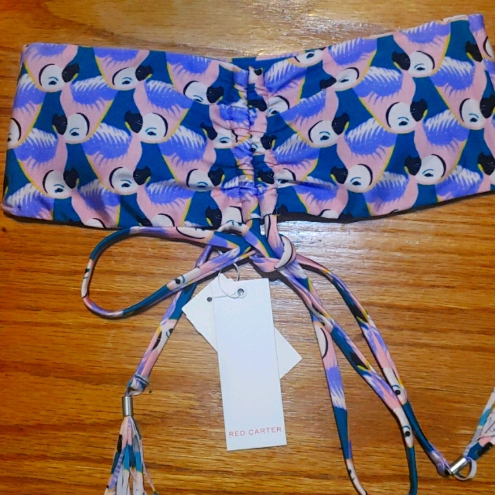 NWT - Women Red Carter Top Swimwear